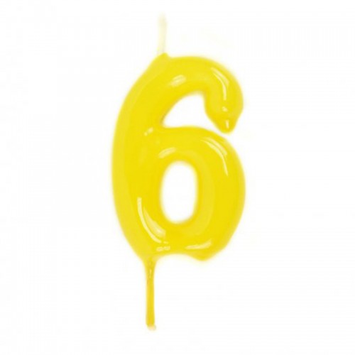 Vela Número 6 Amarelo